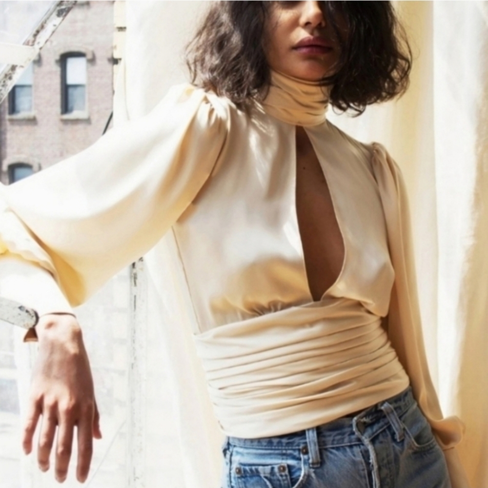 ORSEUND IRIS NIGHT OUT BLOUSE TOP IN CHAMPAGNE
